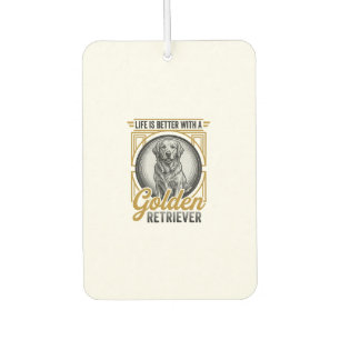 Désodorisant Pour Voiture Chemise pour amateur de chien Retriever doré gravu