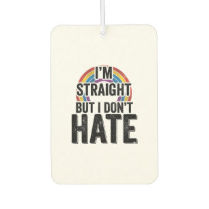 Désodorisant Pour Voiture Chemise Straight Ally Rainbow Typographie Vintage_