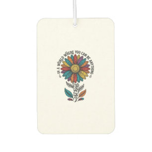 Désodorisant Pour Voiture Chemise vintage à gravure de fleur d'arc-en-ciel g