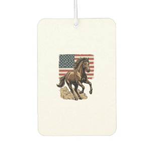 Désodorisant Pour Voiture Chemise vintage avec cheval au galop et drapeau am