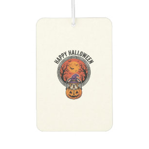 Désodorisant Pour Voiture Chemise vintage Bulldog sorcière citrouille Happy