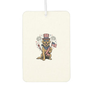 Désodorisant Pour Voiture Chemise Vintage Feux d'Artifice Retriever Doré Pat