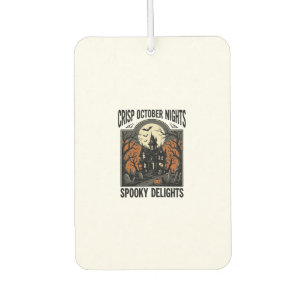 Désodorisant Pour Voiture Chemise vintage Halloween avec nuit d'octobre hant