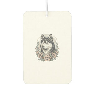 Désodorisant Pour Voiture Chemise vintage Husky Floral Portrait Design_1