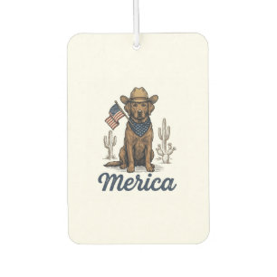 Désodorisant Pour Voiture Chemise Vintage Merica Cowboy Chien Drapeau Améric