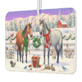 Désodorisant Pour Voiture Chevaux de Noël en neige (Gauche)