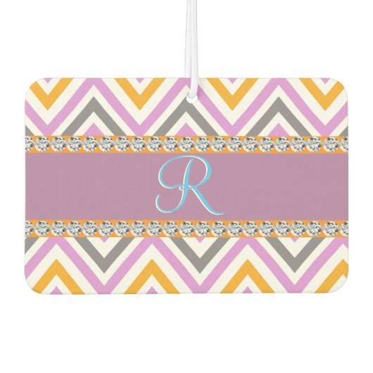 Désodorisant Pour Voiture Chevron de diamant orange violet (Devant)