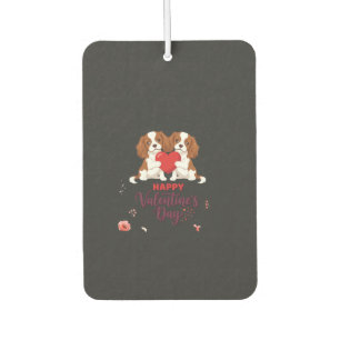 Désodorisant Pour Voiture Chien Cavalier King Fleuris Joyeuse Saint-Valentin