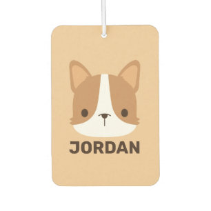 Désodorisant Pour Voiture Chien Corgi mignon avec nom personnalisé
