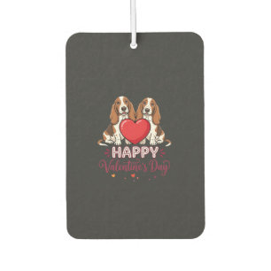 Désodorisant Pour Voiture Chien de la Saint-Valentin Basset Hound Floral