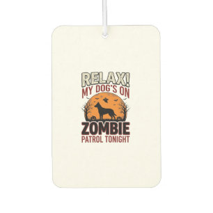 Désodorisant Pour Voiture Chien de patrouille zombie Halloween Gravure vinta