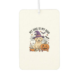 Désodorisant Pour Voiture Chien est Boo Halloween Sorcière Chiot Citrouille_