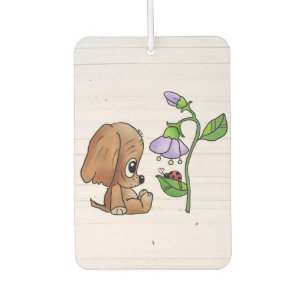 Désodorisant Pour Voiture Chien et fleur