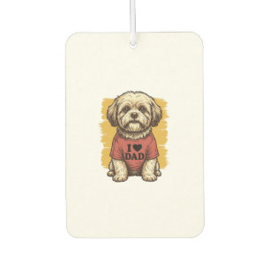 Désodorisant Pour Voiture Chien Mignon J'Aime Papa Gravure Vintage Vector De