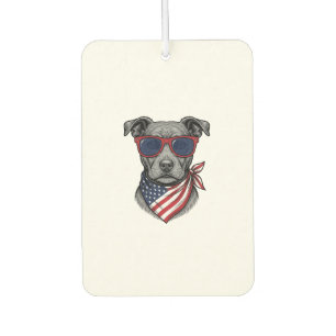 Désodorisant Pour Voiture Chien Patriotique Avec Lunettes De Soleil Design D