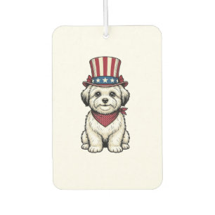 Désodorisant Pour Voiture Chien Patriotique Gravure Vintage Design Vectoriel