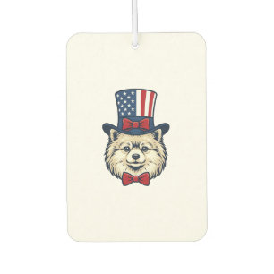 Désodorisant Pour Voiture Chien Patriotique Tête Gravure Vintage Design Vect