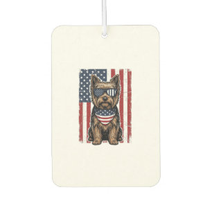 Désodorisant Pour Voiture Chien Terrier Patriotique Dessin Vectoriel Drapeau