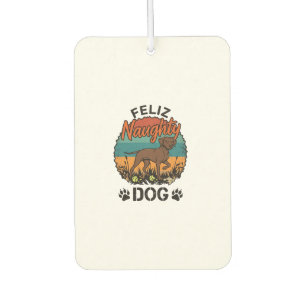 Désodorisant Pour Voiture Chien Vilain Feliz Brun Soleil Rétro Empreintes de