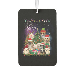 Désodorisant Pour Voiture Chiens Joyeux Noël Lumière