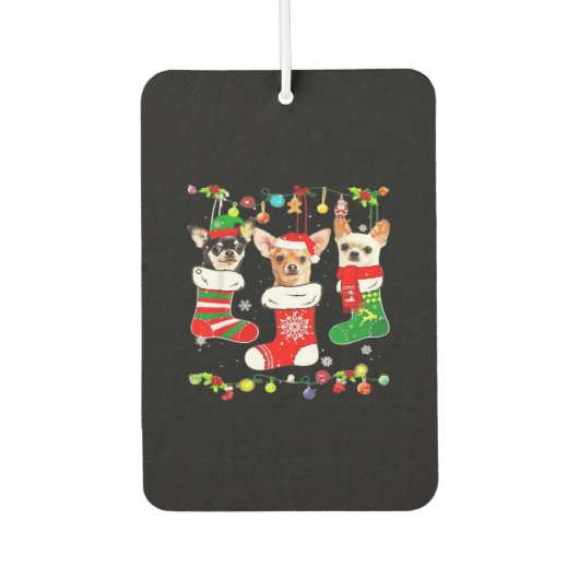 Désodorisant Pour Voiture Chihuahua Christmas Lights Xmas Dog Classic T-Shir (Devant)