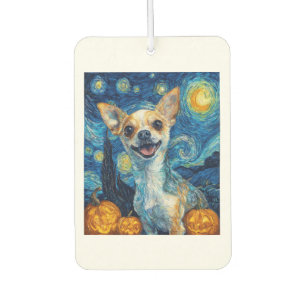 Désodorisant Pour Voiture chihuahua souriant chien nuit étoilée par Van Gogh
