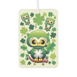 Désodorisant Pour Voiture Chouette bébé mignon St Patrick Cartoon