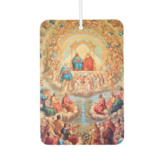 Désodorisant Pour Voiture Ciel Tous les Saints Sainte Trinité Art catholique (Devant)