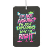 Désodorisant Pour Voiture Citation amusante Gras Neon Graffiti Design (Devant)