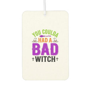 Désodorisant Pour Voiture Citation drôle de sorcière méchante Halloween Vect