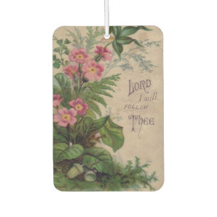 Désodorisant Pour Voiture Citation florale vintage de prière