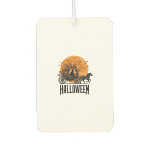 Désodorisant Pour Voiture Citrouille de Halloween vintage chariot sorcière D