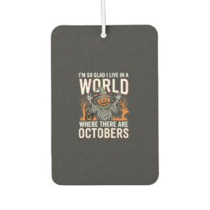 Désodorisant Pour Voiture Citrouille d'Halloween Épouvantail Octobre Monde V