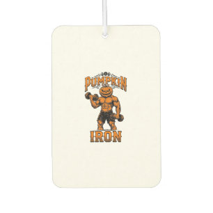 Désodorisant Pour Voiture Citrouille Fer Vintage Bodybuilder Halloween Desig