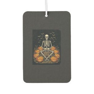 Désodorisant Pour Voiture Citrouille squelette Halloween Design Rétro Vintag