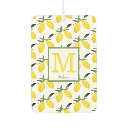 Désodorisant Pour Voiture Citrus citron Nom du monogramme (Devant)