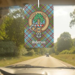 Désodorisant Pour Voiture Clan Anderson Crest sur Tartan