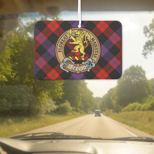 Désodorisant Pour Voiture Clan Brown Crest sur Tartan