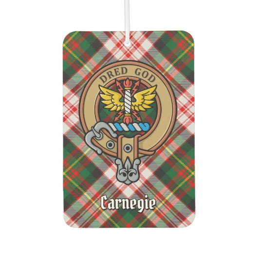 Désodorisant Pour Voiture Clan Carnegie Crest sur la robe Tartan (Devant)