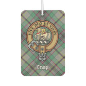 Désodorisant Pour Voiture Clan Craig Crest sur Tartan (Devant)