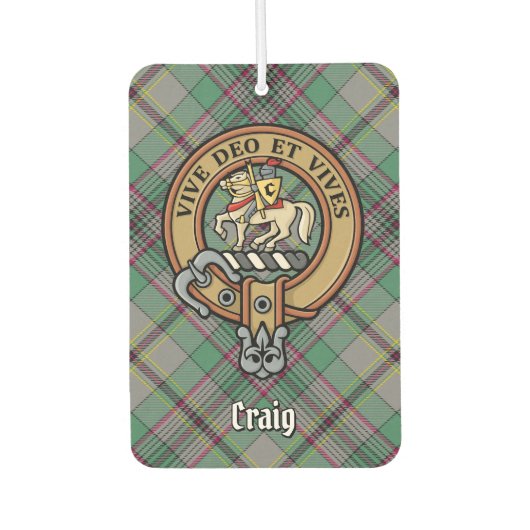 Désodorisant Pour Voiture Clan Craig Crest sur Tartan (Devant)