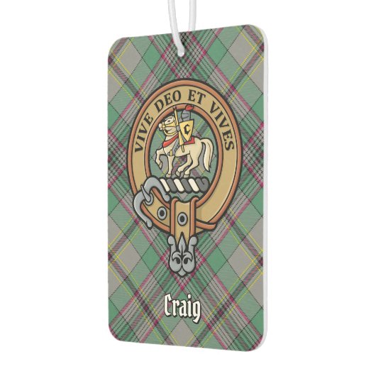 Désodorisant Pour Voiture Clan Craig Crest sur Tartan (Gauche)