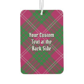 Désodorisant Pour Voiture Clan Crawford Crest sur Tartan (Dos)