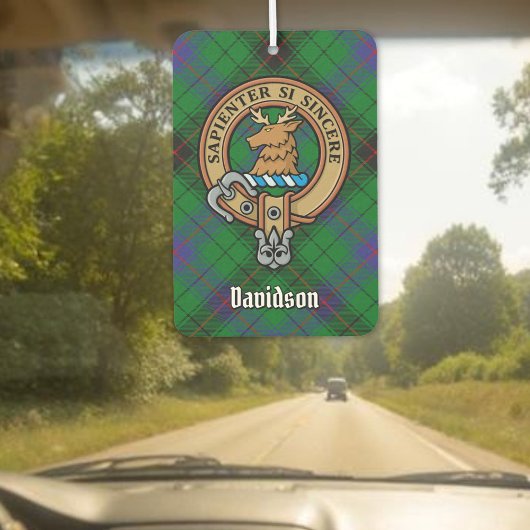 Désodorisant Pour Voiture Clan Davidson Crest sur Tartan