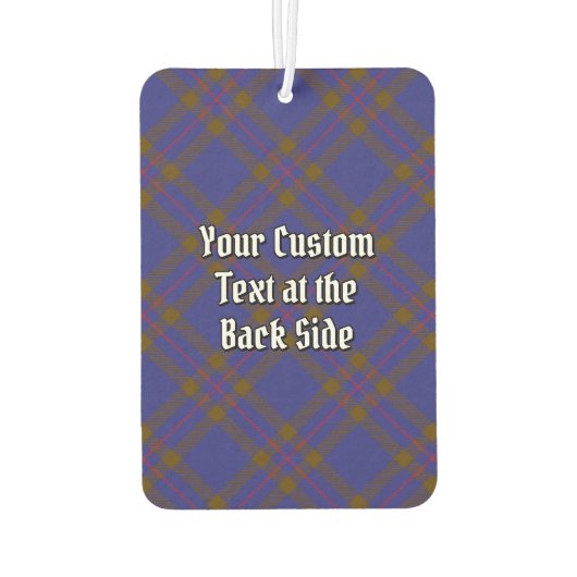 Désodorisant Pour Voiture Clan Elliot Crest sur Tartan moderne (Dos)