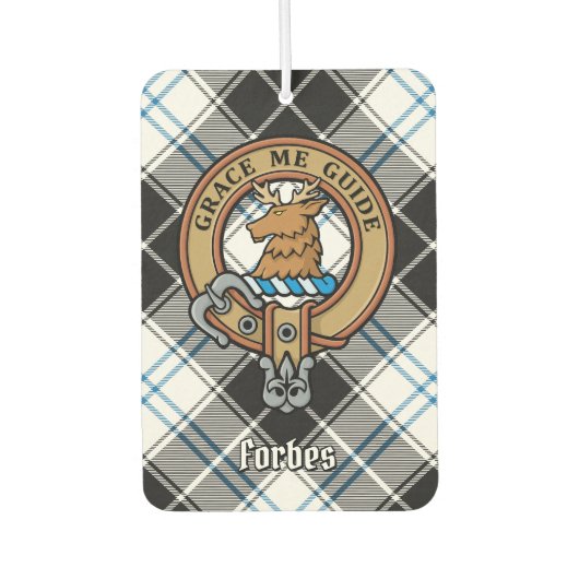 Désodorisant Pour Voiture Clan Forbes Crest sur la robe Tartan (Devant)