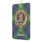 Désodorisant Pour Voiture Clan Forbes Crest sur Tartan (Gauche)
