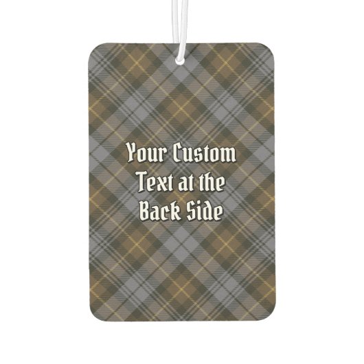 Désodorisant Pour Voiture Clan Gordon Crest sur Tartan Patiné (Dos)