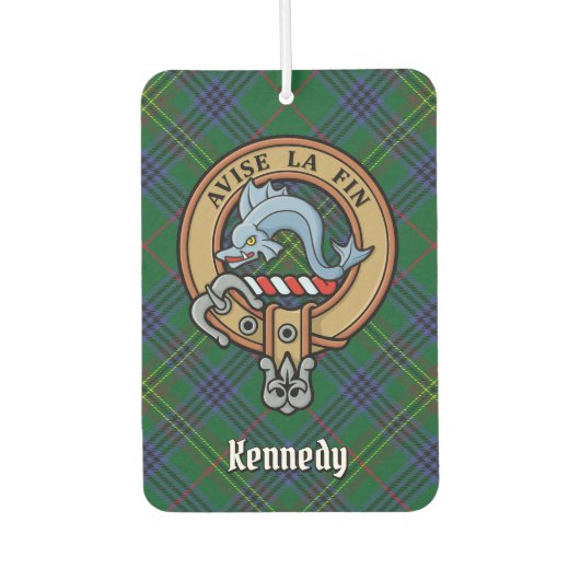 Désodorisant Pour Voiture Clan Kennedy Crest sur Tartan (Devant)