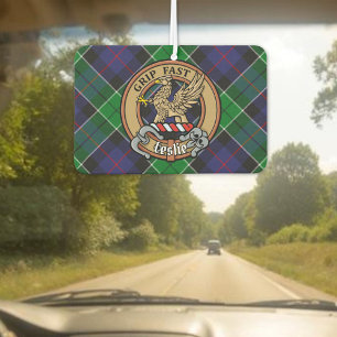 Désodorisant Pour Voiture Clan Leslie Crest sur la chasse Tartan